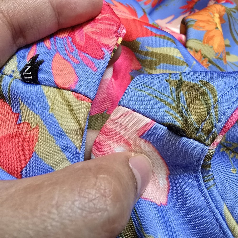 Vince Camuto Floral Dress Women Sz 14 Scuba Knit Zip Pockets Garden Fairy Forest - Picture 12 of 12